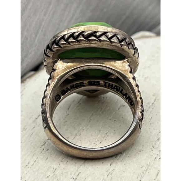 Vintage BARSE 925 Pear-Cut Turquoise Statement Ring 14.82G / Sz 7 - Picture 5 of 6